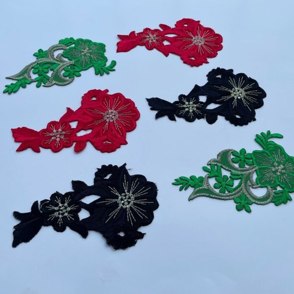 Iron On Embroidery Patches Flower Multi Color Patches Lot of 6 - Picture 5 of 7